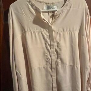 DG2 Diane Gilman Elegant Cream Blouse 1X EUC